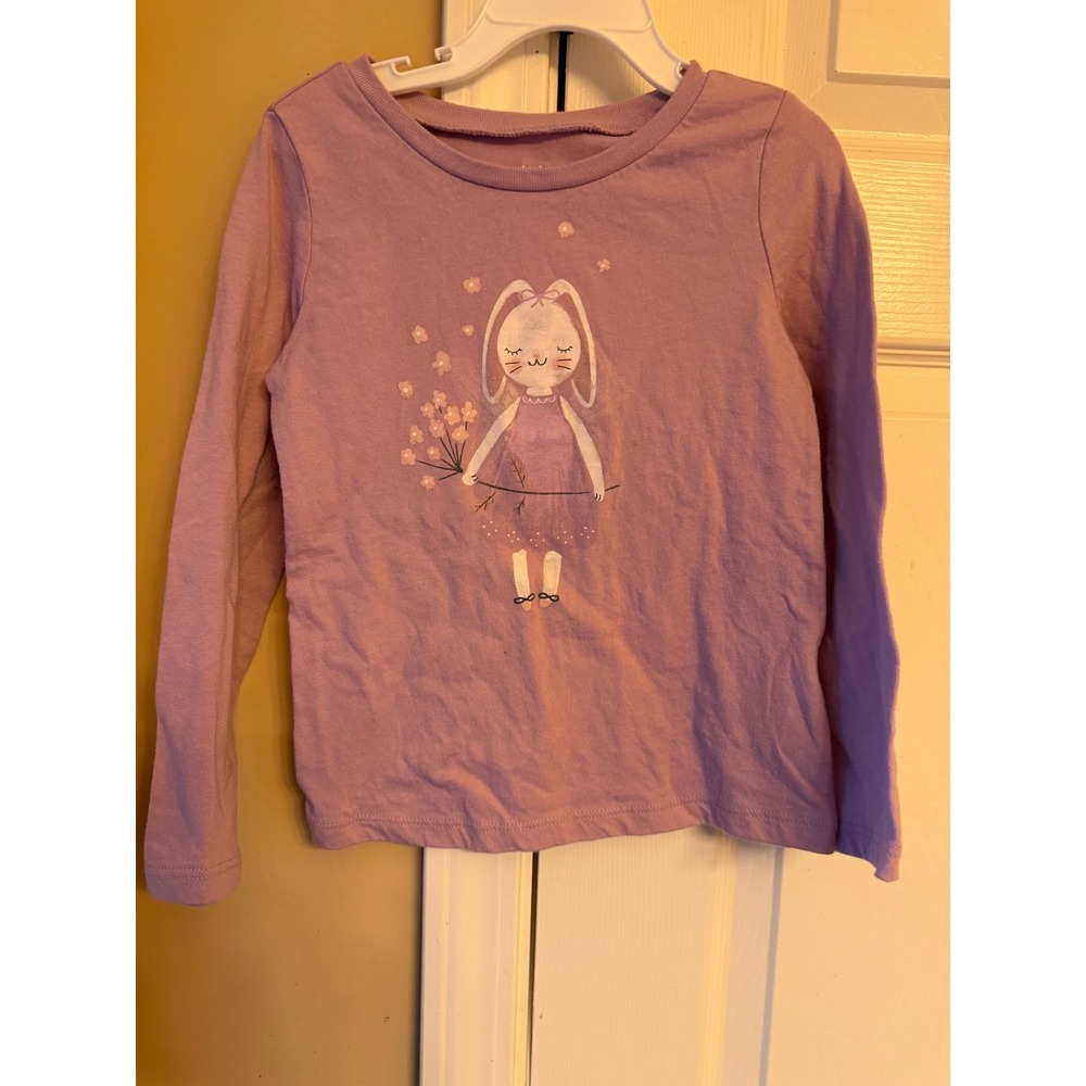 Girl Carters purple bunny long sleeve